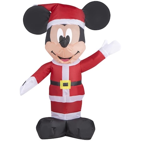Disney Disney Airdorable Airblown Red Mickey Mouse Santa Inflatable 21 in. 113831